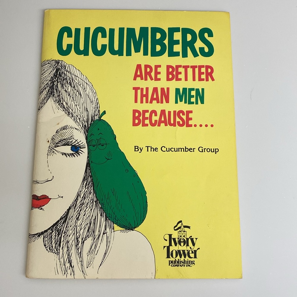 Vintage Rare Ivory Tower Adult Fun Books CUCUMBERS ARE BETTER THAN MEN BECAUSE..